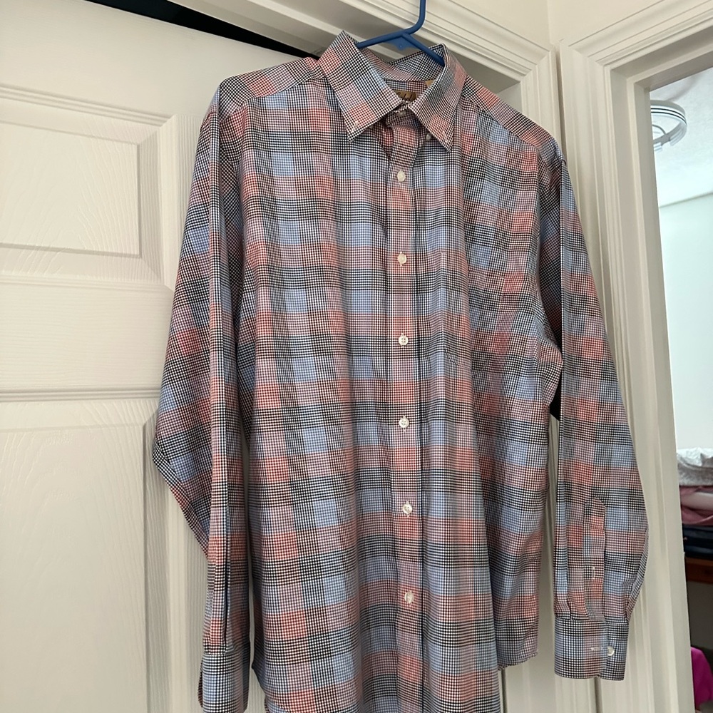 Roundtree & Yorke Blue and Red Plaid Shirt